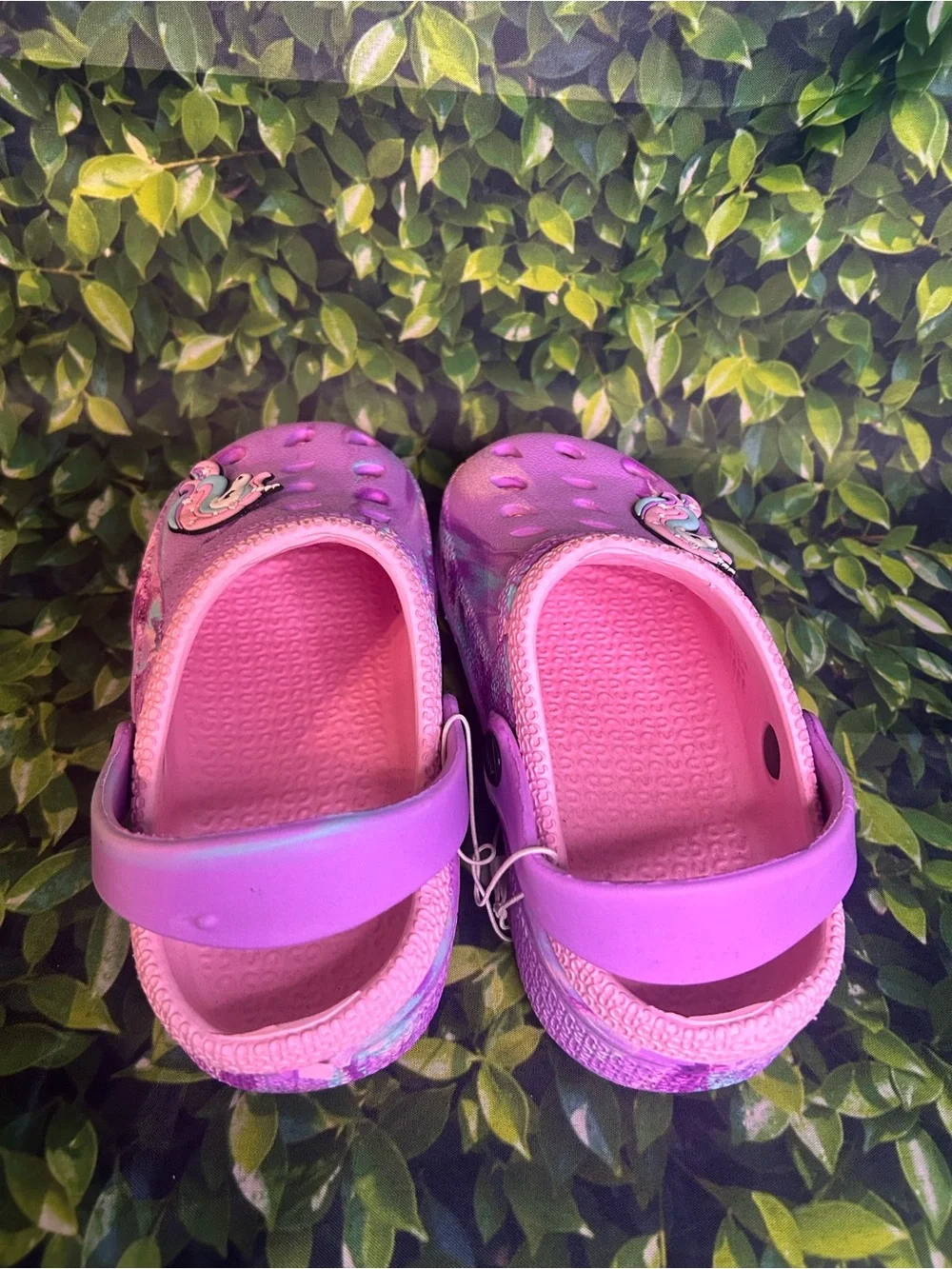 Capelli of New York Metallic Purple Unicorn Clogs with Pink Accents